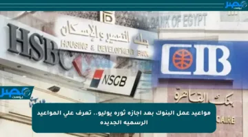 مواعيد عمل البنوك بعد إجازة ثورة يوليو.. تعرف على المواعيد الرسمية الجديدة